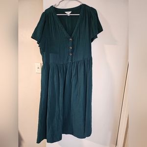 Forest green plus size maxi dress